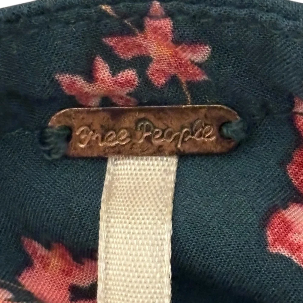 Free People Flower Fields Floral Dress Drawstring Boho Cottagecore Prairie M